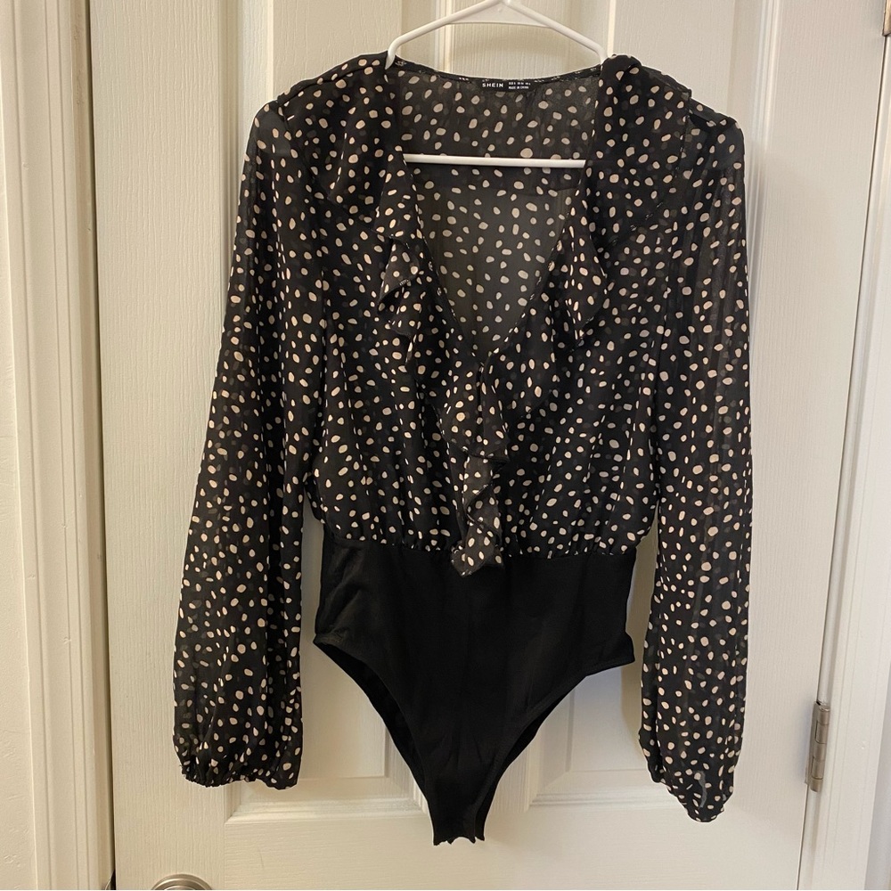 Black Spotted Bodysuit